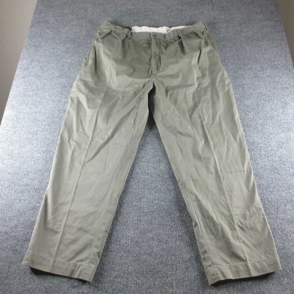 Polo Ralph Lauren Pants Mens 42x30 Green Relaxed Fit Pleated Chino Straight